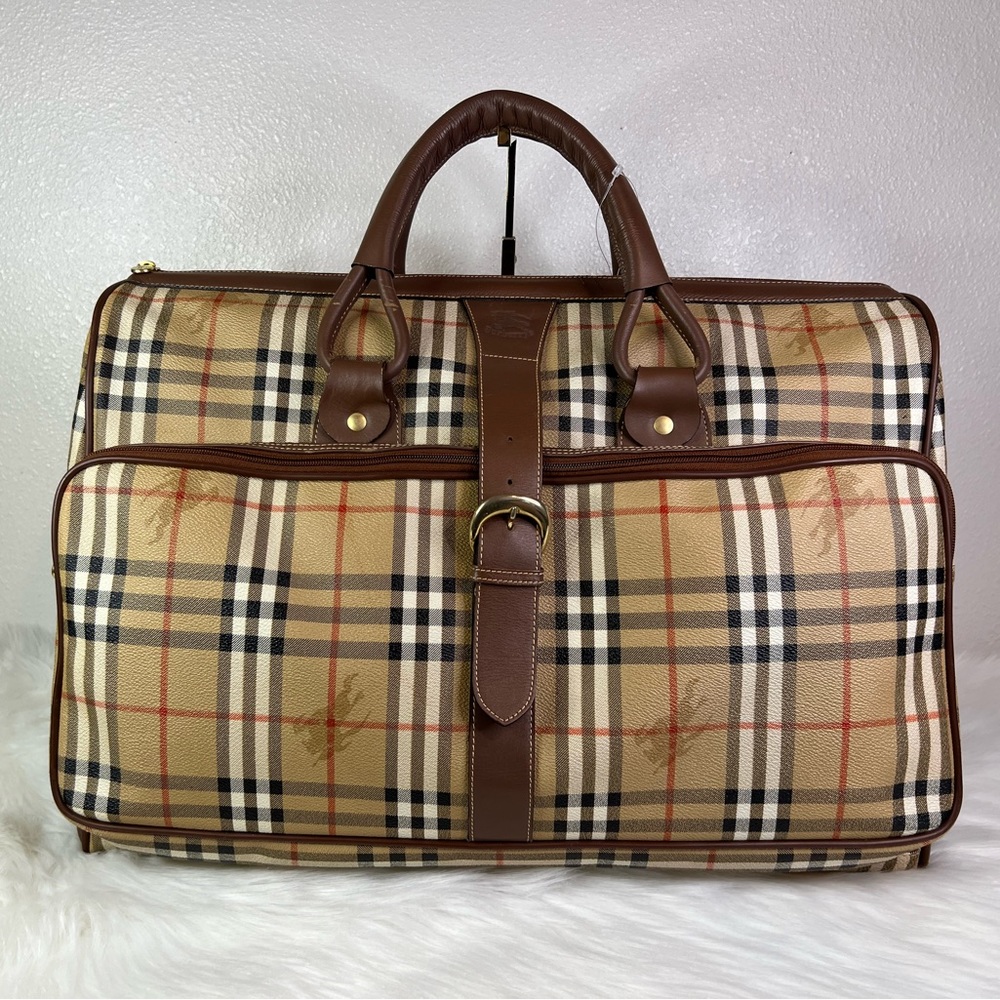 Vintage Burberry Haymarket Checkered Travel Bag
